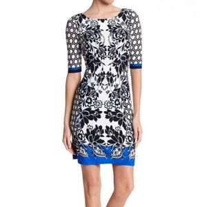 Eliza J 3/4 Sleeve Printed Dress, Size 10